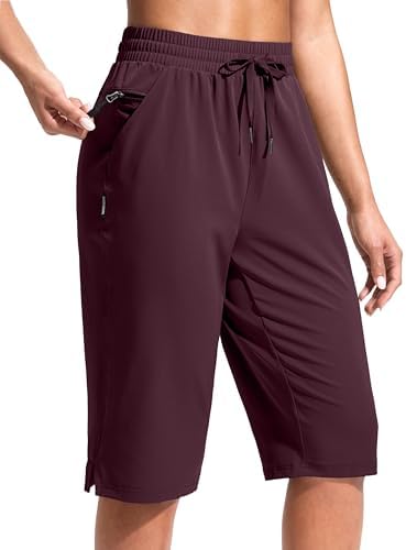 Women's 13" hiking shorts, three pockets, wine