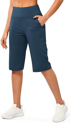 Women's 14" knee-length shorts, borealis green