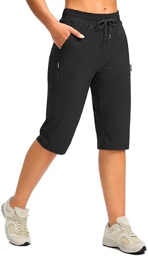 Women's 15" below-knee hiking capris, black