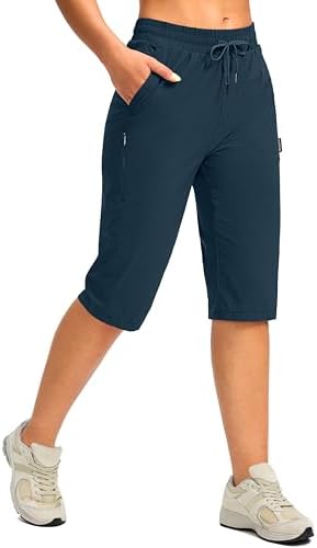 Women's 15" below-knee hiking capris, dusty blue