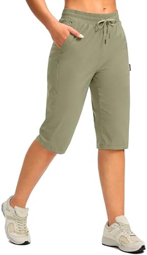 Women's 15" below-knee hiking capris, light green