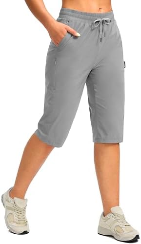 Women's 15" below-knee hiking capris, light grey