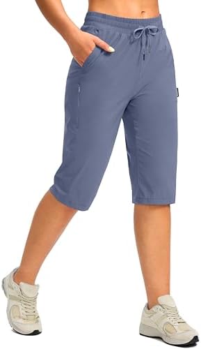 Women's 15" below-knee hiking capris, slate blue