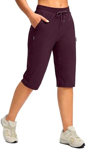 Women's 15" below-knee hiking capris, wine