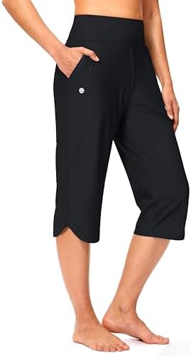 Women's 18" swim capri pants, black