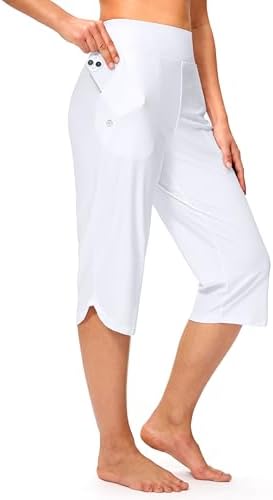 Women's 18" swim capri pants, white
