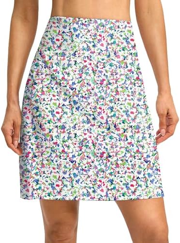 Women's 19" high-waist skort, boho flower