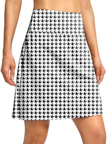 Women's 19" high-waist skort, houndstooth