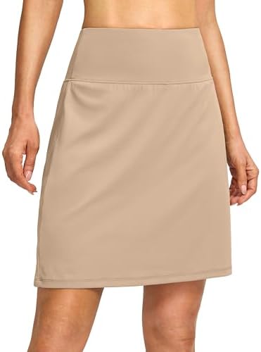 Women's 19" high-waist skort, light khaki