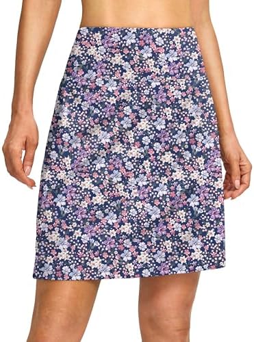 Women's 19" high-waist skort, purple floral