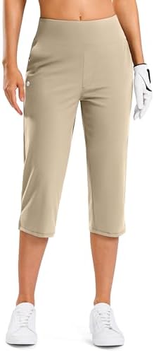 Women's 20" golf capris, four pockets, khaki