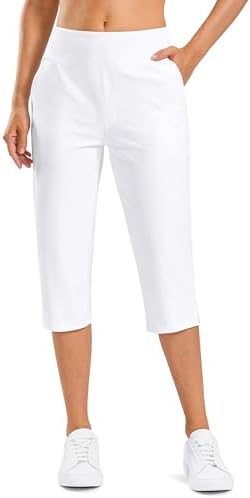 Women's 20" golf capris, four pockets, white
