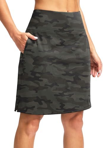 Women's 20" knee-length skort, green camo