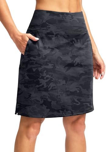 Women's 20" knee-length skort, grey camo