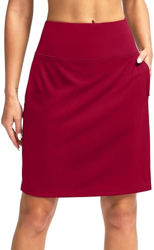 Women's 20" knee-length skort, red