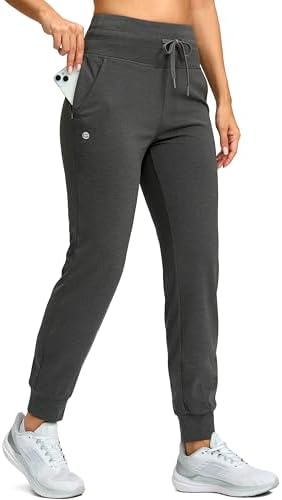 Women's 28" fleece-lined joggers, charcoal