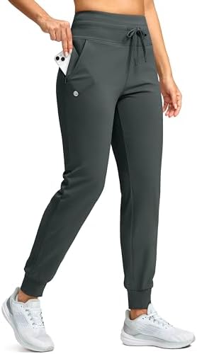 Women's 28" fleece-lined joggers, dark grey