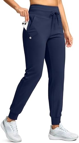 Women's 28" fleece-lined joggers, navy