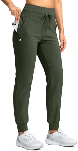 Women's 28" fleece-lined joggers, olive