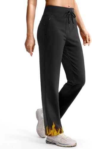 Women's 28" fleece-lined sweatpants, black