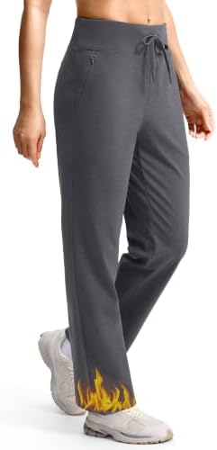Women's 28" fleece-lined sweatpants, charcoal