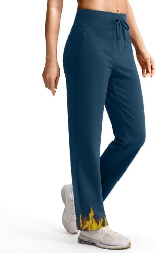 Women's 28" fleece-lined sweatpants, dark teal