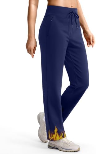 Women's 28" fleece-lined sweatpants, navy