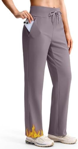 Women's 28" fleece-lined sweatpants, taupe
