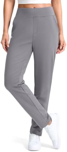 Women's 29" fleece-lined work pants, light grey
