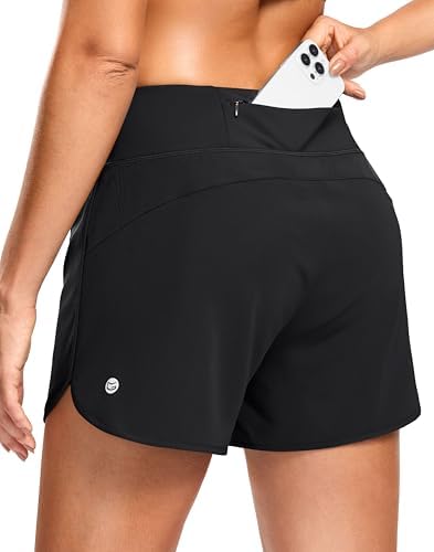 Women's 3" running shorts with liner, black