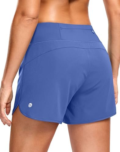Women's 3" running shorts with pocket, blue