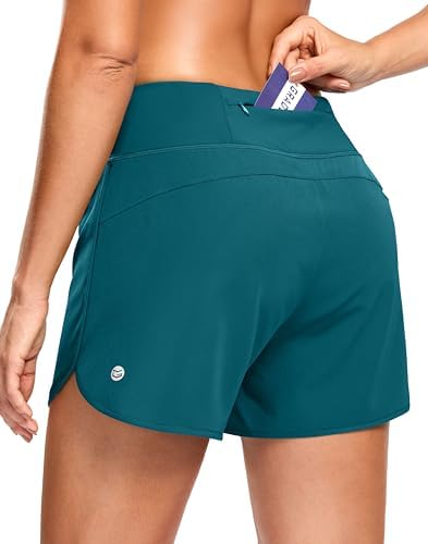 Women's 3" running shorts with pocket, borealis green