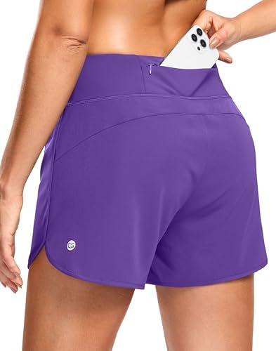 Women's 3" running shorts with pocket, dusty purple