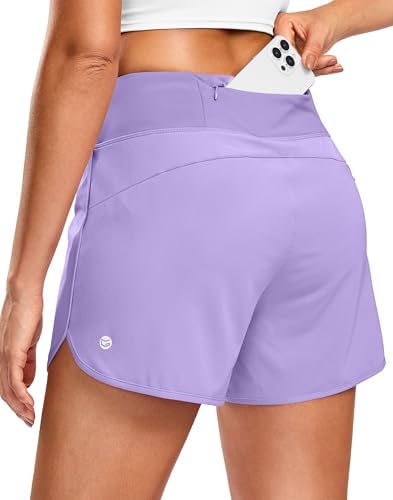 Women's 3" running shorts with pocket, lilac