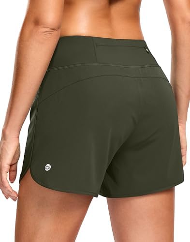 Women's 3" running shorts with pocket, olive