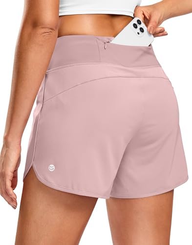 Women's 3" running shorts with pocket, pink
