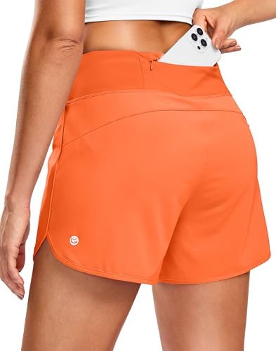 Women's 3" running shorts with pocket, poppy