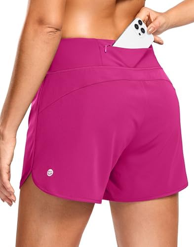 Women's 3" running shorts with pocket, sizzling pink