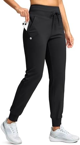 Women's 30" fleece-lined joggers, black