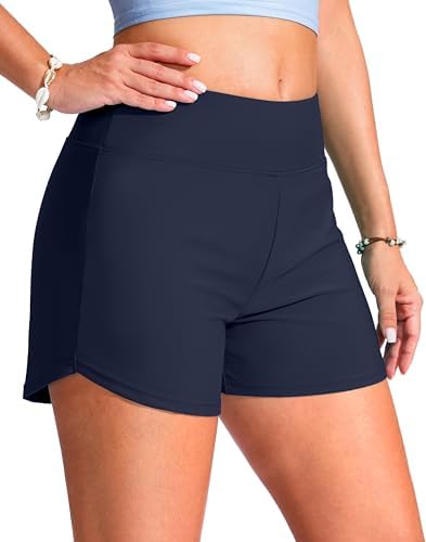 Women's 4" swim board shorts, navy