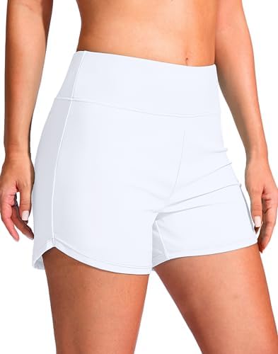 Women's 4" swim board shorts, white