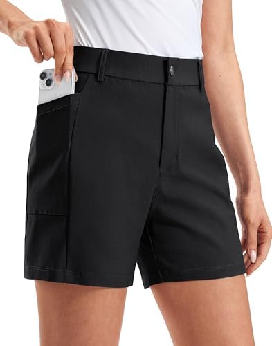 Women's 5" golf shorts, deep pockets, black