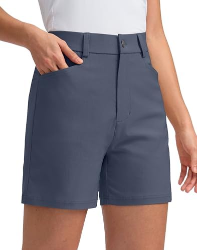 Women's 5" golf shorts, dusty blue