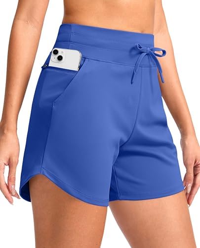 Women's 5" high-waist running shorts, royal blue