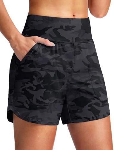 Women's 5" swim board shorts, grey camo
