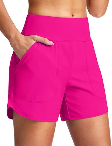 Women's 5" swim board shorts, hot pink