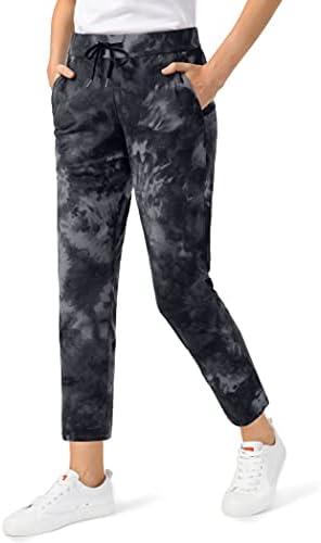 Women's 7/8 golf sweatpants, black tie dye