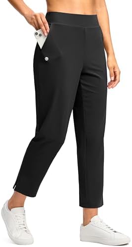 Women's 7/8 travel golf pants, black
