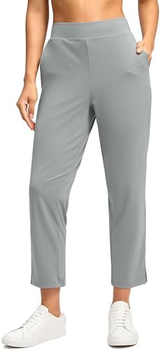 Women's 7/8 travel golf pants, bright grey