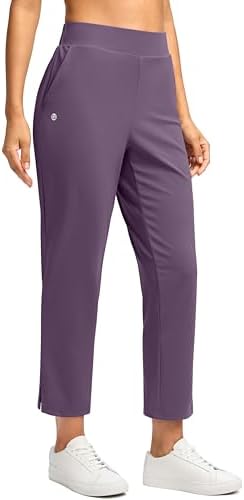 Women's 7/8 travel golf pants, dark purple